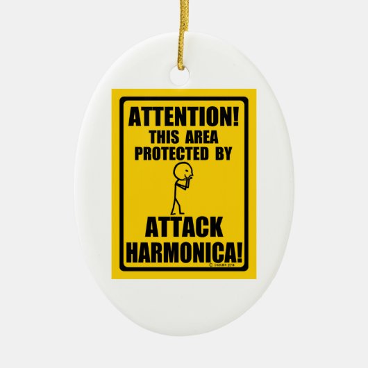 ハーモニカを攻撃 セラミックオーナメント (正面)