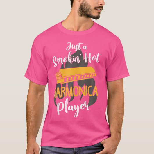 ハーモニカプレーヤーシャツジャズブルース音楽 Tシャツ (正面)