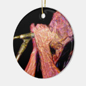 ハーモニカプレーヤー芸術的な版ミュージシャン セラミックオーナメント (左)