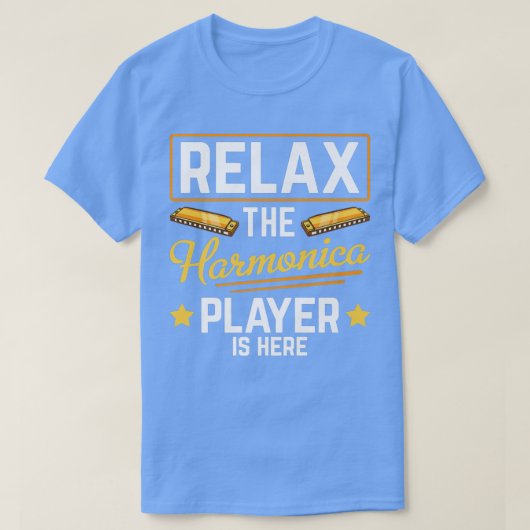 ハーモニカプレーヤー音楽楽器口内臓器害 Tシャツ (デザイン正面)