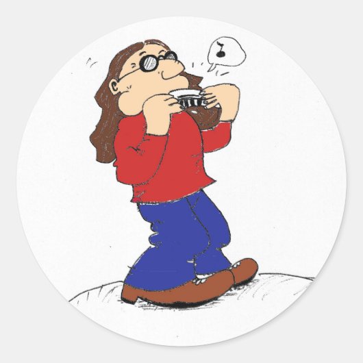 ハーモニカマンステッカー ラウンドシール (正面)