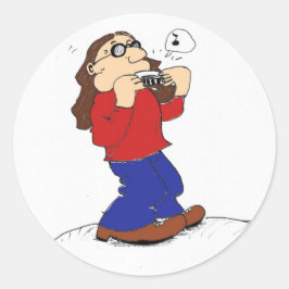 ハーモニカマンステッカー ラウンドシール