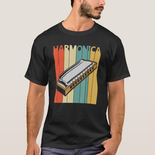 ハーモニカミュージック楽器 Tシャツ (正面)