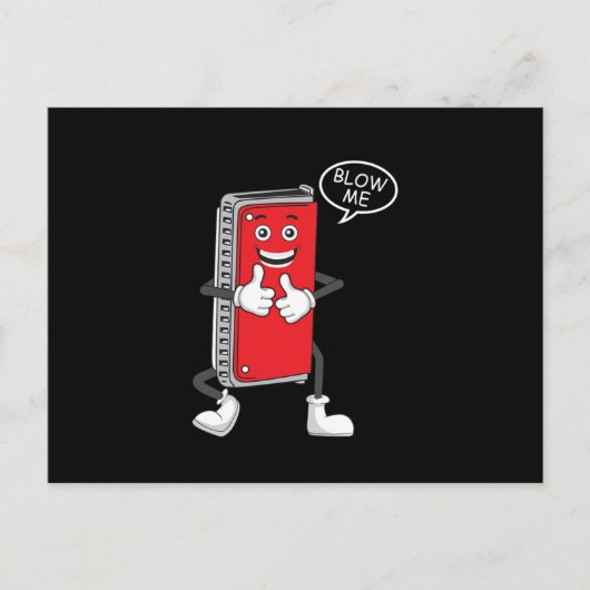 ハーモニカ吹メブルースジャズ楽器バンドギフト ポストカード (正面)