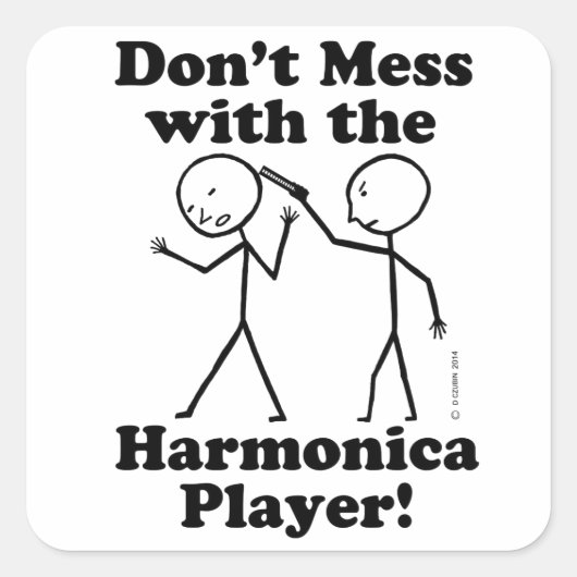 ハーモニカ奏者と乱交するな スクエアシール (正面)