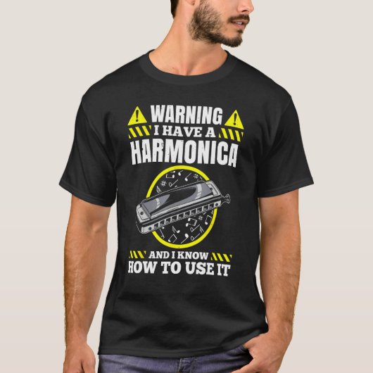 ハーモニカ奏者のためのハーモニカTシャツ Tシャツ (正面)