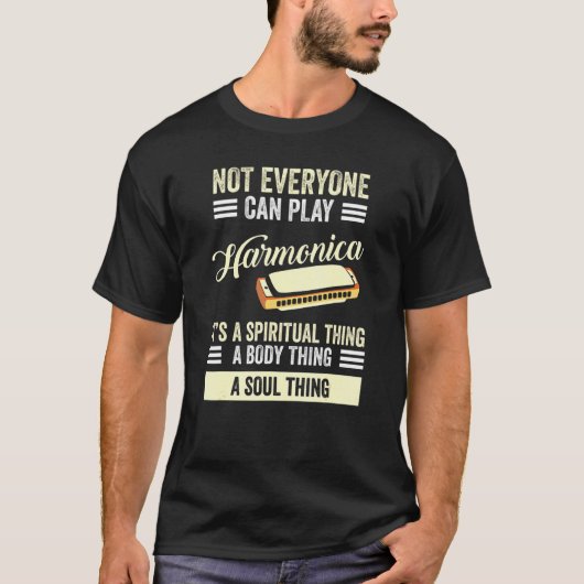 ハーモニカ楽器ハーモニカプレーヤー Tシャツ (正面)