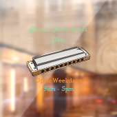 ハーモニカ漫画イラストレーション ウィンドウサイン (シート2)