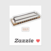 ハーモニカ漫画イラストレーション シール (シート)