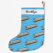 ハーモニカ漫画イラストレーション スモールクリスマスストッキング (裏面)