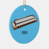 ハーモニカ漫画イラストレーション セラミックオーナメント (右)