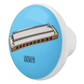 ハーモニカ漫画イラストレーション セラミックノブ (右)