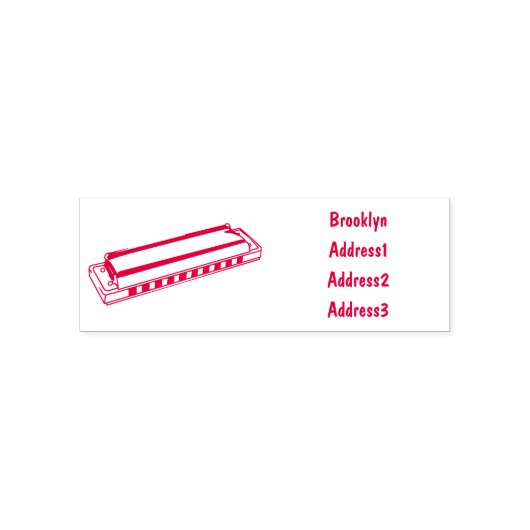 ハーモニカ漫画イラストレーション セルフインキングスタンプ (デザイン)