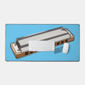 ハーモニカ漫画イラストレーション デスクマット (キーボード&マウス)