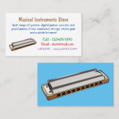 ハーモニカ漫画イラストレーション 名刺 (正面/裏面)