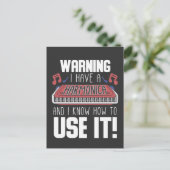 ハーモニカ警告プレイヤーズブルース音楽フランスのハープ ポストカード (スタンド正面)