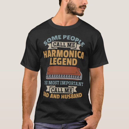 ハーモニカ選手いくつかの人々は私ハーモニカレと呼ぶ Tシャツ (正面)