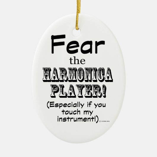 ハーモニカ選手を恐れる セラミックオーナメント (正面)
