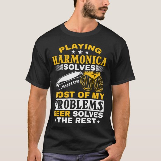 ハーモニカ選手遊のハーモニカ Tシャツ (正面)
