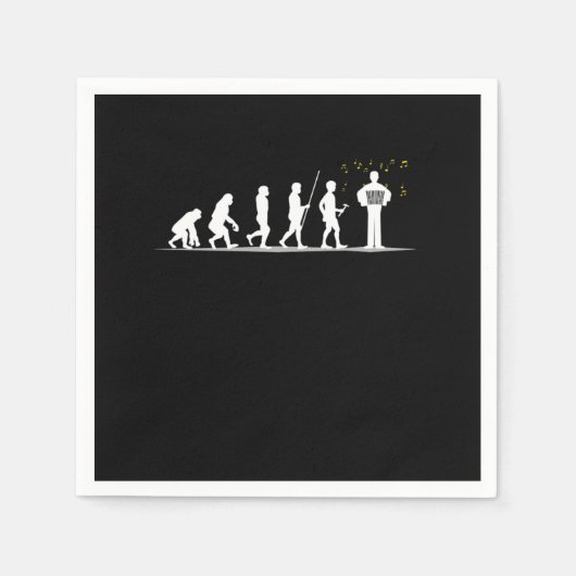 ハーモニカ音楽ウィンド楽器エアアコーディオンPla スタンダードカクテルナプキン (正面)