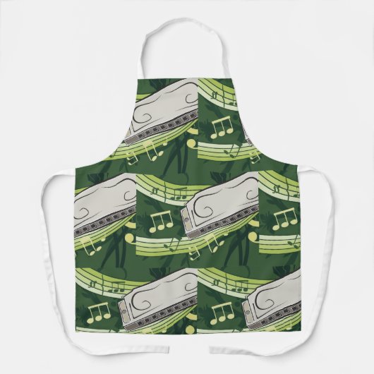 ハーモニカ音楽 エプロン (正面)