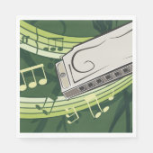 ハーモニカ音楽 スタンダードランチョンナプキン (正面)