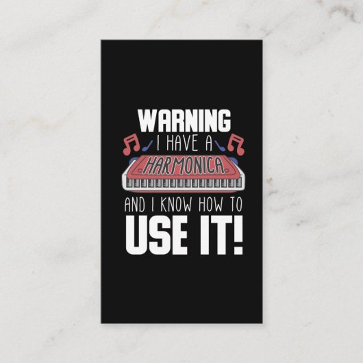 ハーモニカ·プレーヤ警告ーズ·ブルース·ミュージック·ハーフランスのプ 名刺 (正面)