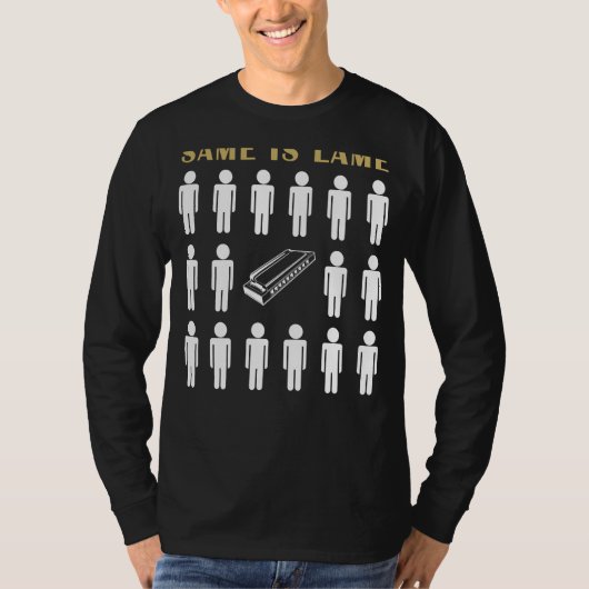 ハーモニカSame is Lame Tee Shirt - 吹遠くに Bolied Tシャツ (正面)