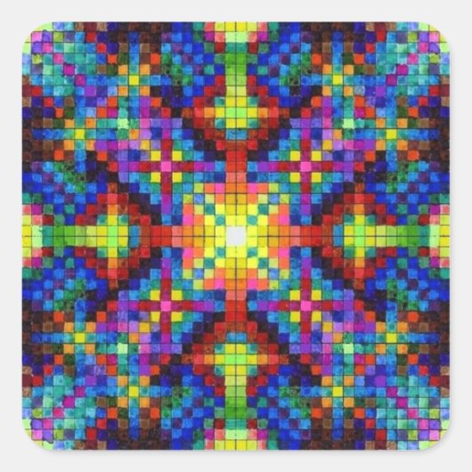 ハーモニッククリスタルマンダラステッカー スクエアシール (正面)