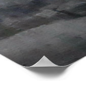 ハーモニックピンクの花ブラック葉の抽象芸術 ポスター (角)