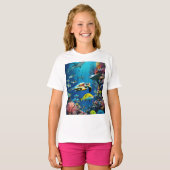 ハーモニーの深み: 波の下の生命 Tシャツ (正面フル)