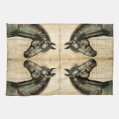 ハーモニーウマ科のスクライブアクセント キッチンタオル (横)