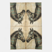 ハーモニーウマ科のスクライブアクセント キッチンタオル (縦)