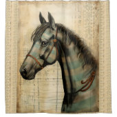 ハーモニーウマ科のスクライブアクセント シャワーカーテン (正面)