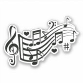 ハーモニー感じウィス:リズム – 音楽ノート シール (正面)