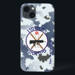 ハーモンスキーパトロール iPhone 13ケース<br><div class="desc">パトロール中も繋がってろ。一般的に知られていないが、イスラエルは遠く北のゴランのエルモン山にスキー場を持っている。シリアの停戦ラインに数キロしかないので、傷ついたスキーヤーを取り戻すことは、起こり得る最も深刻な問題ではない。これはリゾートのスキーパトロールのためのグロのユーモアのロゴである。イスラエルのタヴォル銃のクロスされたスキーと、赤十字に匹敵するイスラエルの国家緊急医療サービスの象徴であるマゲン・デヴィッド・アドム(デヴィッドのレッドスター)を描く。ヘブル語の読文字は「ハールシェルモン」(ハーモン山)の上にある。下部の読文字「シユルスキー」。すべてデジタル雪の迷彩柄の背景。独自の追加文字の追加</div>