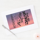 ハーモ感じニカ・ザ・ミュージック矩形ステッカー 長方形シール (封筒)