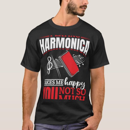 ハーモ遊ニカのハーモニカは君を幸せにしてくれない Tシャツ (正面)