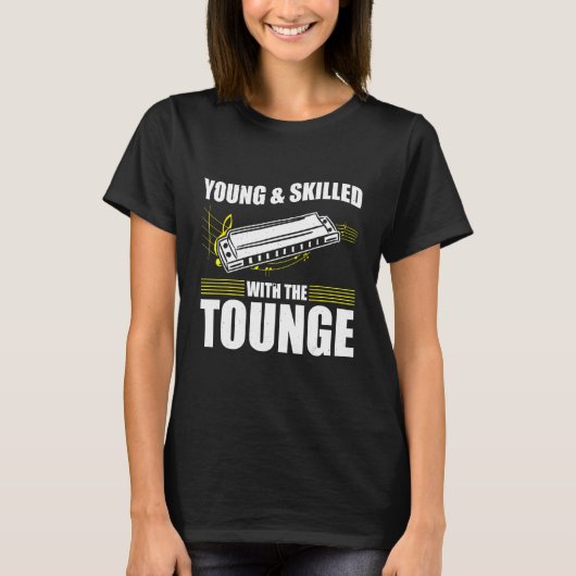 ハーモ遊ニカ選手ハーモニカTへ Tシャツ (正面)