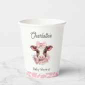 ハーリー・カウ ピンク ボホー ベイビー シャワー 紙コップ (正面)