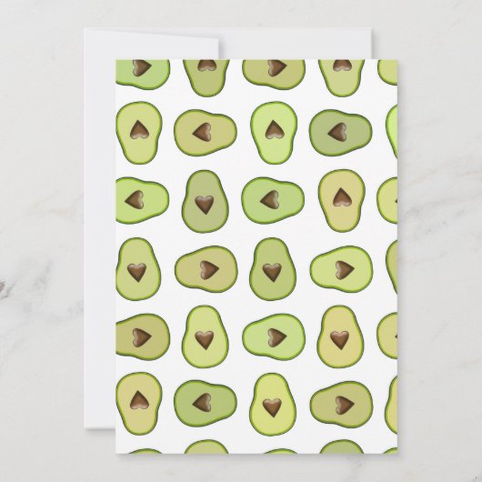 ハーリー・グアカモーレ・ハート・アボカド・バレンタイン・パーティ 招待状 (裏面)