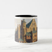 ハールレムの町の広場 ツートーンマグカップ (中央)