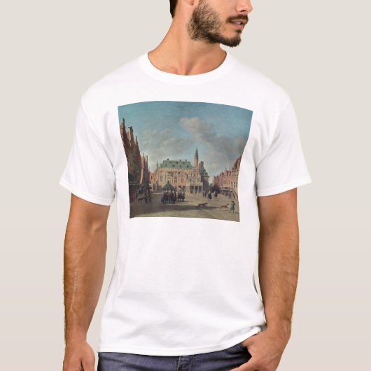 ハールレムのGrote Marktの眺め Tシャツ (正面)