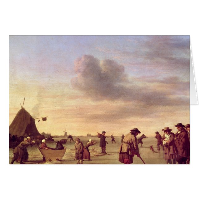 ハールレム1668年の近くの氷のゴルファー (正面横)