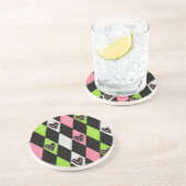 ハーレキカラフルンプリントとバラハート コースター (側面)