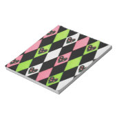 ハーレキカラフルンプリントとバラハート ノートパッド (回転)