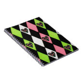 ハーレキカラフルンプリントとバラハート ノートブック (右側)