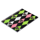 ハーレキカラフルンプリントとバラハート ノートブック (左側)