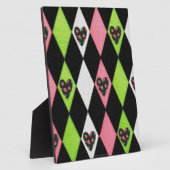 ハーレキカラフルンプリントとバラハート フォトプラーク (側面)