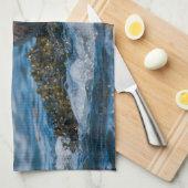 ハーレキンダックイン海サーフ キッチンタオル (四つ折り)